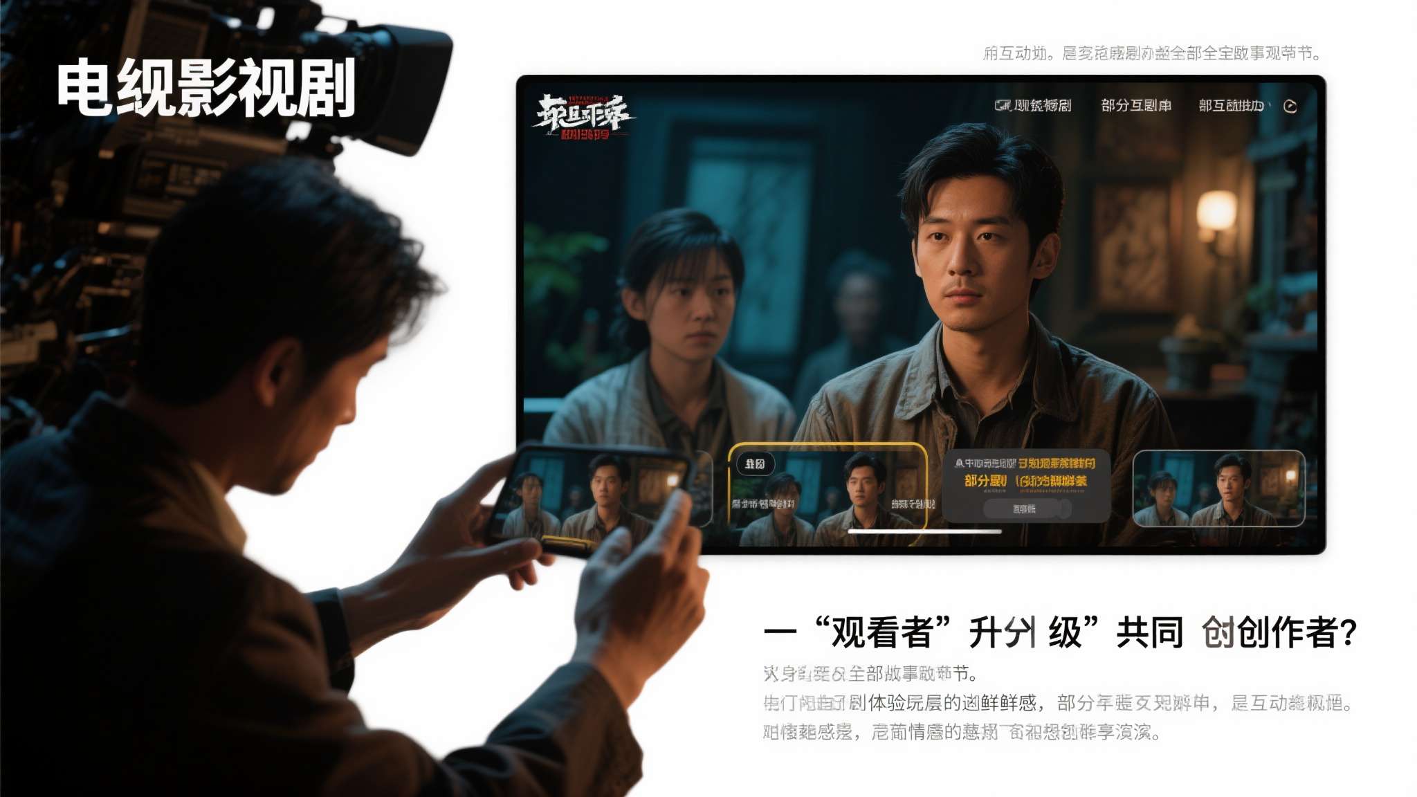 传统影视剧中，导演和编剧掌握着全部叙事权力，观众只能被动接受。而互动剧将部分叙事